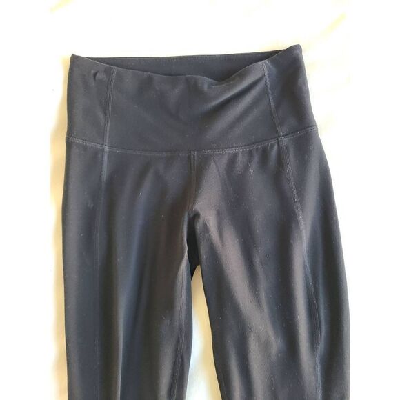 Athleta Cropped Leggings Womens XS Black Stretch Nylon Blend Activewear Running - Picture 2 of 6